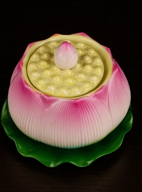 水杯陶瓷供财神观音荷花佛具用品