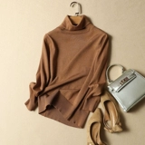 Свитер, осенний короткий тонкий трикотажный лонгслив, коллекция 2021, оверсайз