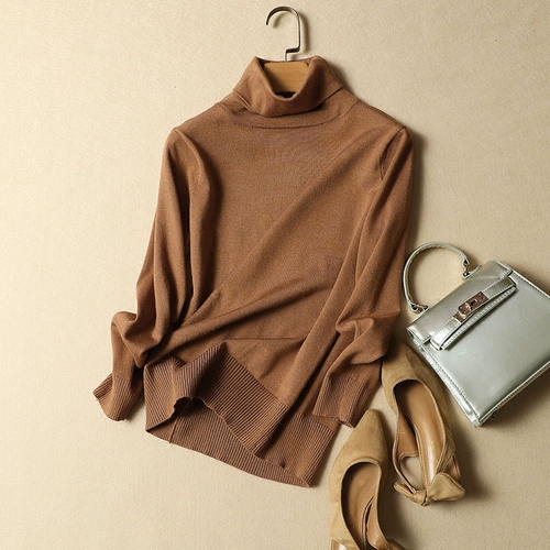 Свитер, осенний короткий тонкий трикотажный лонгслив, коллекция 2021, оверсайз