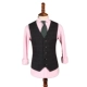 IsirHonour Châu Âu và Châu Mỹ kinh doanh kẻ sọc đen họa tiết ba chiều Slim nam phù hợp với vest vest vest kiểm tra retro - Dệt kim Vest