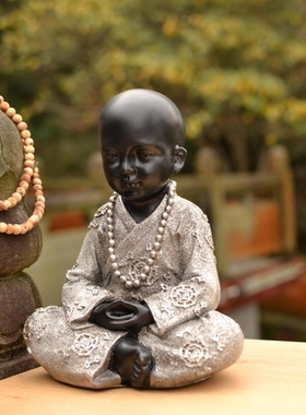 书房打坐中式禅意摆件仿旧工艺品