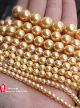 天然贝珠金色手工制作饰品配件