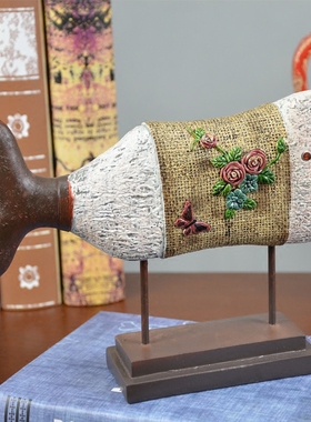 美式乡村树脂彩绘仿古风装饰品