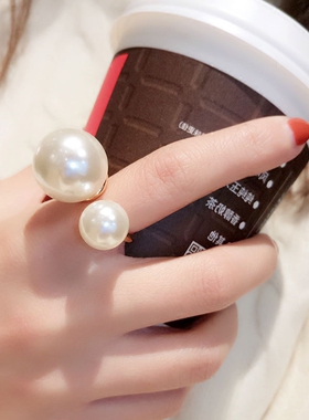 简约个性大小珍珠开口女淑女名媛