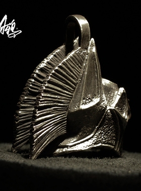 原创手工双头复古纯银项链吊坠