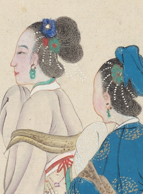 朱宣初朱英昭君出塞图卷高清国画人物临摹彩色画稿人物人物仕女
