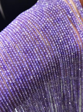 diy刻面紫色半成品手串水晶散珠