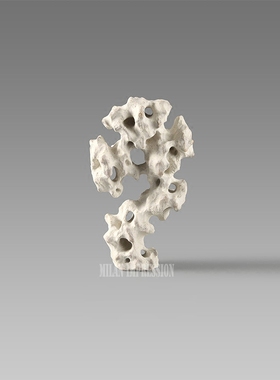 新中式风陶瓷样板间怪石禅意假山