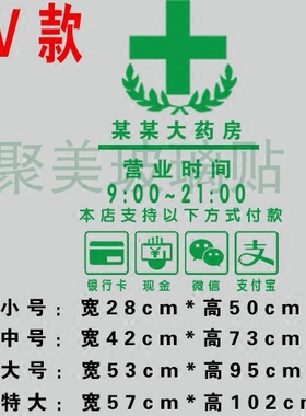 诊所药房医院玻璃门贴纸
