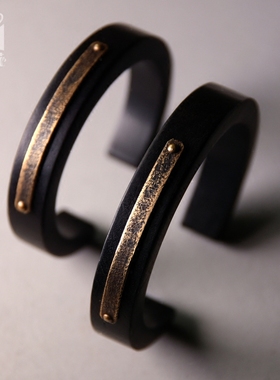 非鱼之家原创设计黑檀木开口手镯