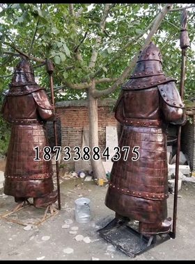 玻璃钢人物蒙古武士雕像仿铜现货
