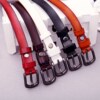 White versatile genuine leather denim style women's belt