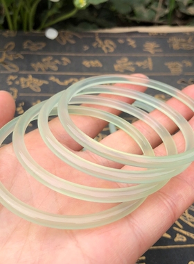 细款玛瑙冰糯种苹果绿玉手镯正品