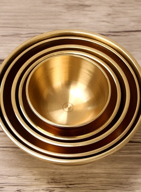 加厚铜碗风水摆件圆通佛具