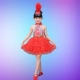 Phong cách Xiaohe thứ 8 sẽ nhảy hoa trống trang phục sequin cho trẻ em gái nhảy múa đỏ rực - Trang phục