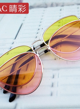 猫眼金属复古风太阳眼镜网红同款