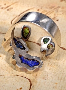 庭院艺术家手工925银戒指