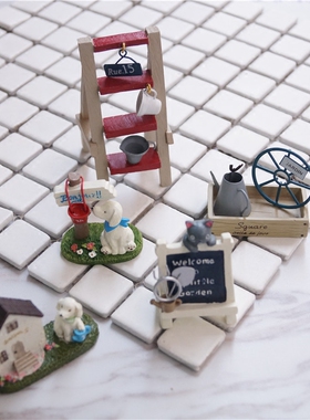 日本zakka汽车小猫树脂兜风摆件