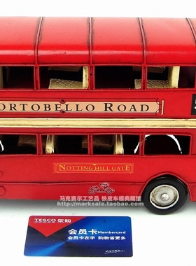 包邮铁艺双层巴士精细版汽车模型