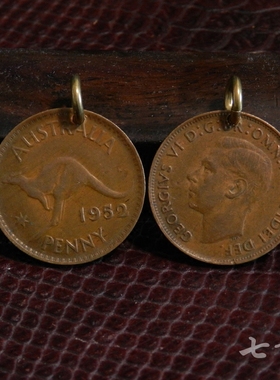 手工硬币复古袋鼠吊坠