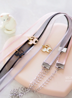 项圈短款少女风粉色锁骨链