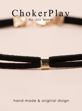 choker夏季原创双层短款麂皮绳