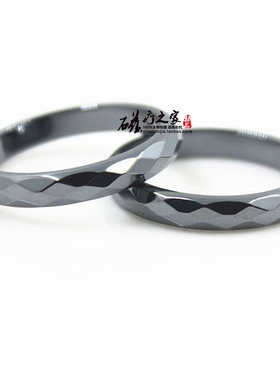 情侣对戒无磁性黑胆石切角aaa货