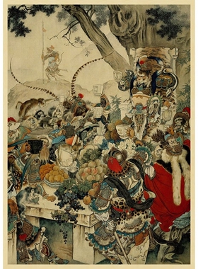 牛皮纸复古人物画