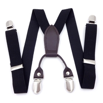 Korean Version Baby Striped Back Belt Pants Braces 4 Clips Children Baby Hanging Pants With Fashion Black Children Braces Clip