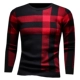Áo len nam phong cách Anh kẻ sọc đỏ jacquard slim slim trẻ trung hoang dã dòng áo len mùa thu 2019 - Cặp đôi áo len thời trang nam Cặp đôi áo len