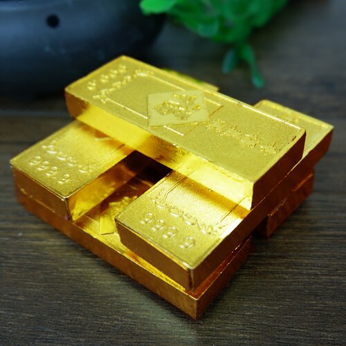 合金元宝12个整盒装金砖金条家居店铺招财聚财 供奉用品 缺金摆件 - 图1