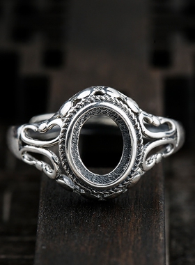 diy镶嵌蜜蜡绿松石琥珀银戒指