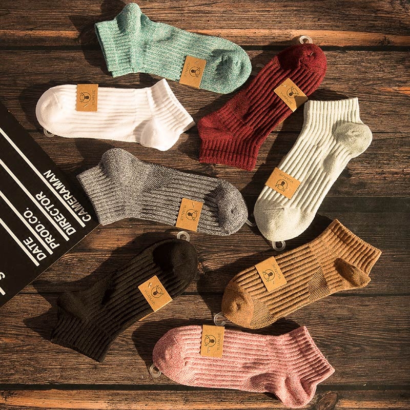 春秋款纯色男士防臭吸汗ins中筒袜 茜格米短袜