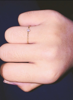 freeter美国14k包金梨花锆钻链条