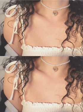 少女宫廷浮雕珍珠项链十字架吊坠