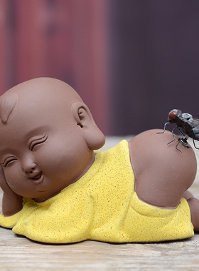 紫砂可爱童趣苍蝇寓意一定赢摆件