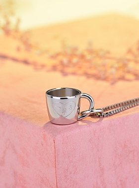 纯银情侣吊坠生日礼物锁骨链