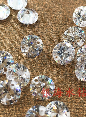 白色圆形耳环吊坠裸石