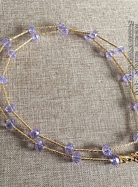 紫色泰国佛牌毛衣项链