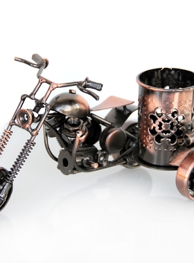 铁艺摩托车笔筒收银台创意摆件