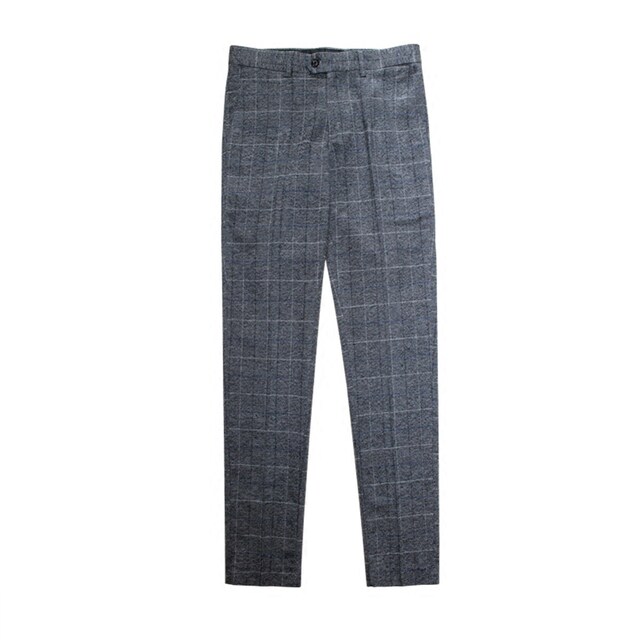 Retro British style business gentleman plaid casual trousers