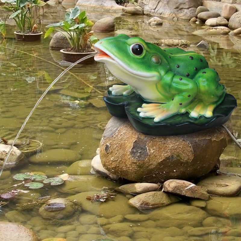 树脂喷水仿真青蛙摆件花园林户外水池草地景观雕塑装饰动物工艺品