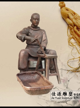 中医人物文化玻璃钢古代雕塑摆件