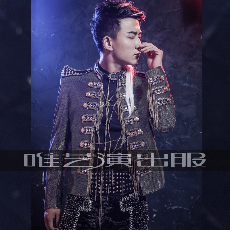2017四季流行夜店男歌手演出服装摇滚男士舞