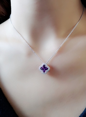 时尚百搭耳钉项链套装锆石水晶女