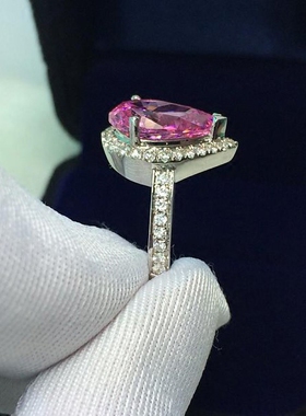 梨形水滴钻戒女仿真钻石戒指