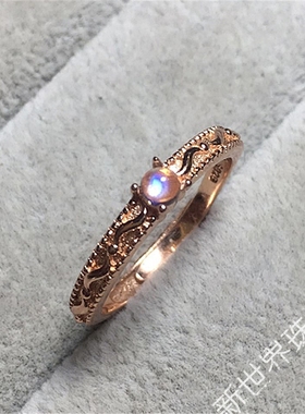 月光石戒指纯银复古简约包邮