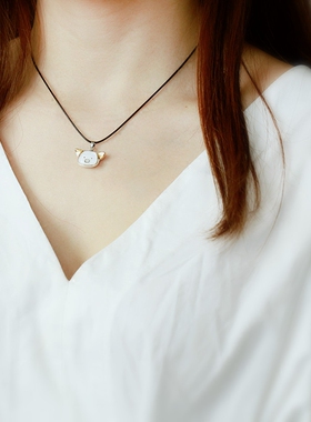 原创设计十二生肖项链吊坠陶瓷饰品属相挂件礼物本命年牛鸡鼠兔羊