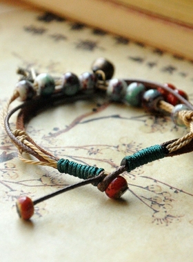 陶瓷饰品波西米亚风编织手链