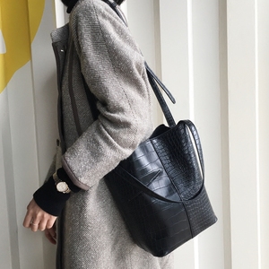 韩国ins单肩水桶子母包